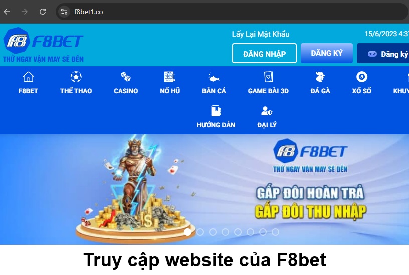 Truy cập website của F8bet